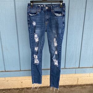 S.O.N.G Curvy High Rise Skinny Ankle Jeans